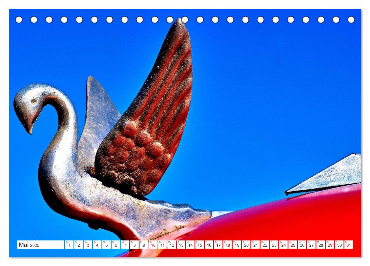 Tierische Oldtimer - Markante Kühlerfiguren (Tischkalender 2025 DIN A5 quer), CALVENDO Monatskalender: Tierfiguren auf der Kühlerhaube von Oldtimern (CALVENDO Mobilitaet)