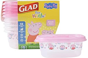 Peppa Pig Snack Keepers for Kids by Glad: 5-Piece Set for Easy Snack Storage