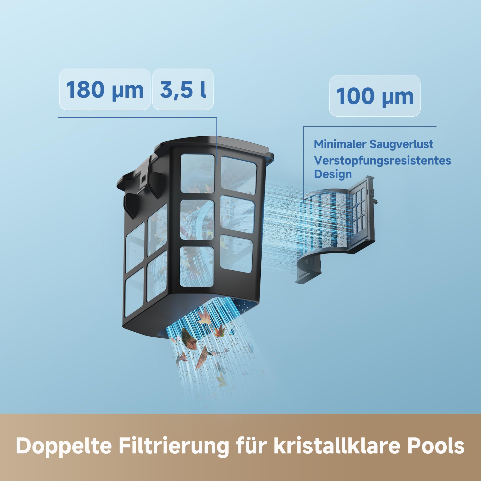 MOVA Diver A10 Poolroboter, 22.700 l/h Saugleistung, 240 Min. Laufzeit, KI Kantenreinigung & Routenplanung, doppelte Wasserlinienreinigung, großer 3,5 l Filterkorb, wöchentliche Zeitplanung