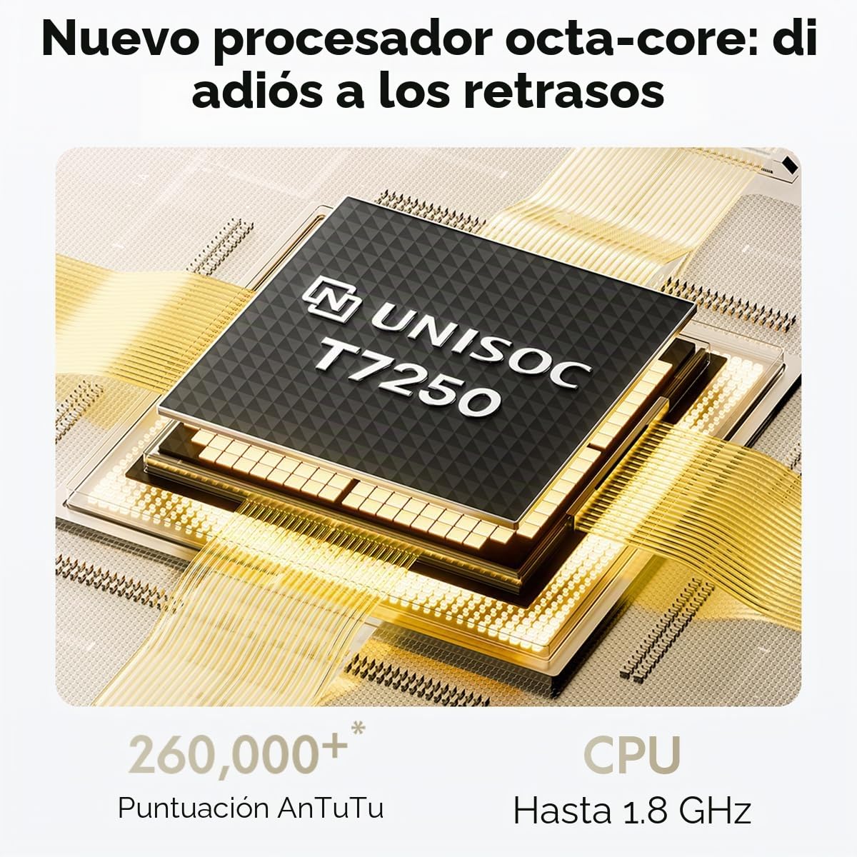 Xiaomi POCO C71 4G Smartphone, 3GB+64GB Gold, Unisoc T7250 Octa-Core, Pantalla inmersiva 6.9" 120Hz, Batería 5200 mAh, Cámara dual 32 MP AI