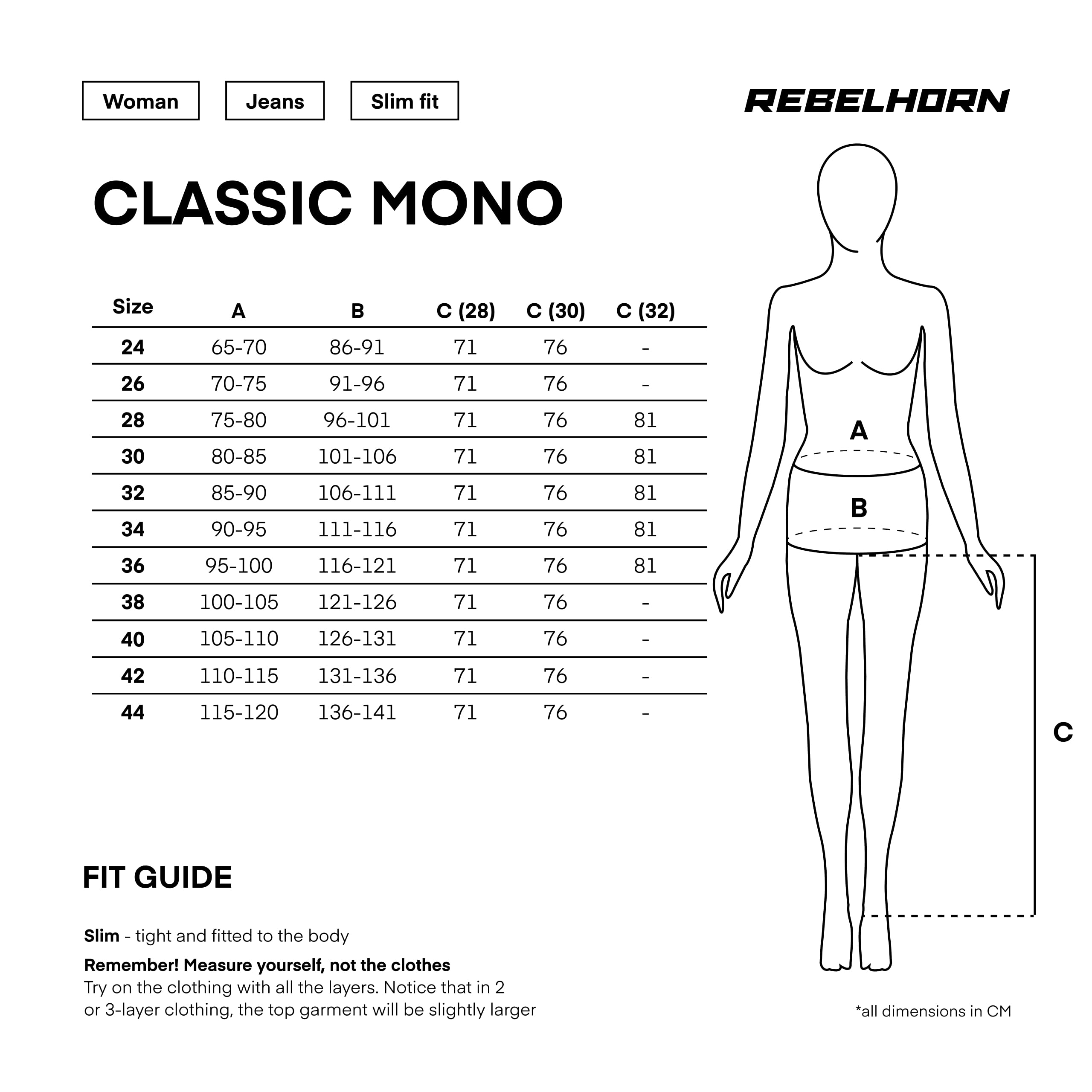REBELHORN Classic Mono damskie dżinsy motocyklowe, jednowarstwowe, ochraniacze na kolana i biodra, stopień 2, kieszeń na ochraniacz kości ogonowej, krój slim fit