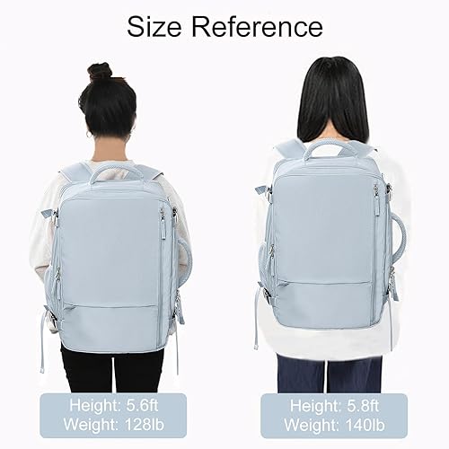 Miniatura 9 de Hanples Mochila de viaje, mochila para laptop, mochila de mano para escuela y senderismo, Azulclaro, X-Grande, Mochilas de viaje