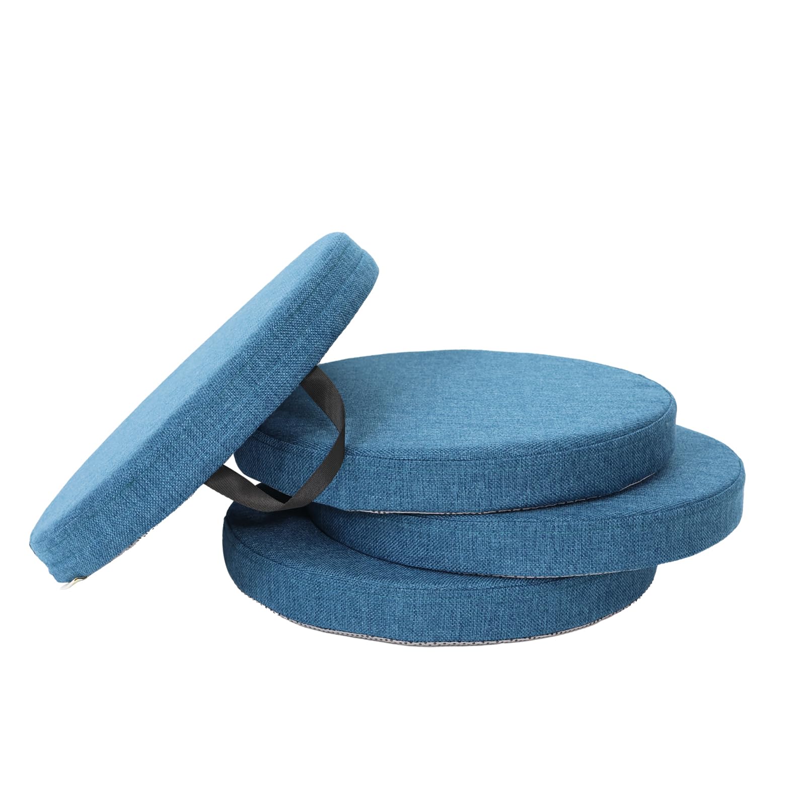 4PCS Floor Cushion | Floor Round Seat Cushions | 16''x2'' Chair Cushion with Removable Cover and Handle for Indoor Furniture (Indigo Blue)