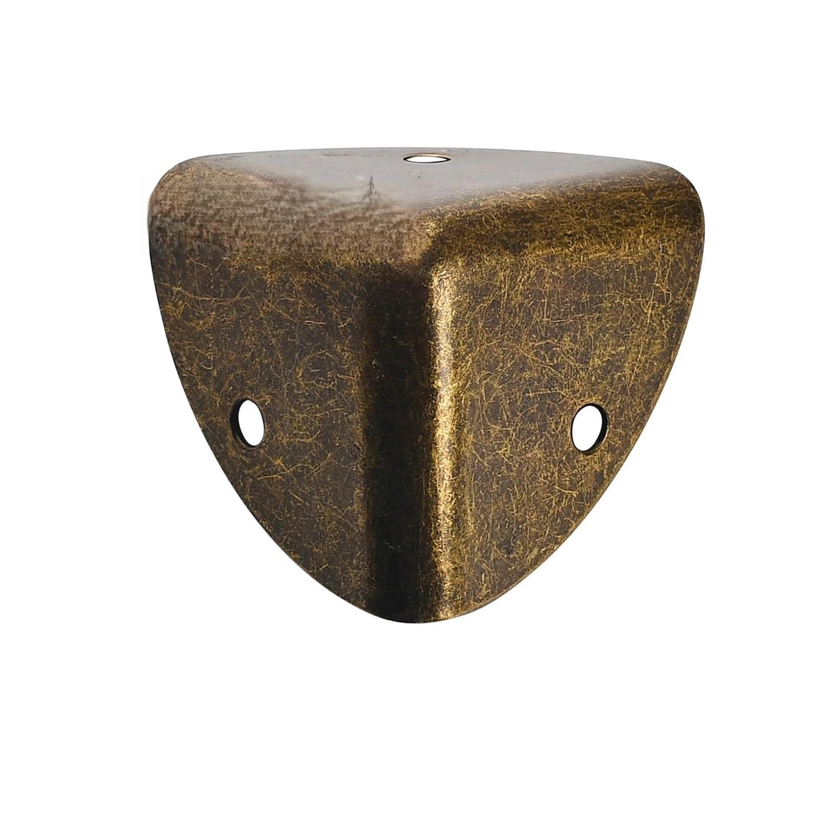 Corner Braces Brackets 12Pcs Round Triple Edge Metal Corner Guard Hardware for All Kinds of Wooden Box Protection(38mm-Bronze-12pcs)