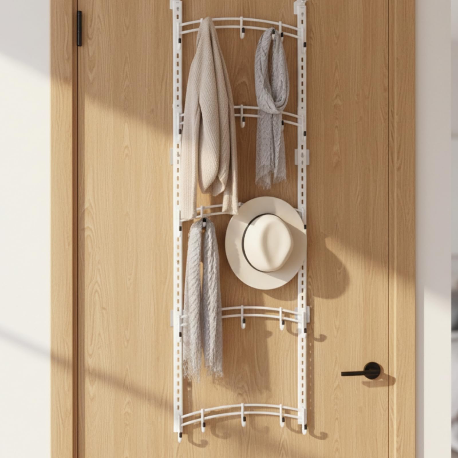 Rangement Suspendu Porte Rails à Crochs peu Encombrant Organiteur Porte à Crochs Polyvalent pr Appartement, Chambre D'étudiant,