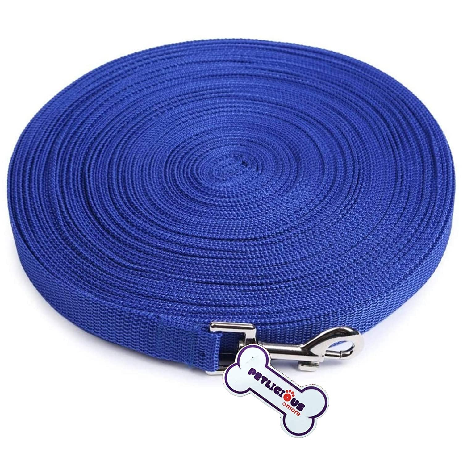 Petlicious & More® Soft Nylon Dog Training Lead Dog Leash Long Leash 30 Ft Long Leash for Dogs (1" Inch Thick x 30 Ft Long, Color - Blue) (B09RX1WSKQ) Amazon Price History, Amazon Price Tracker