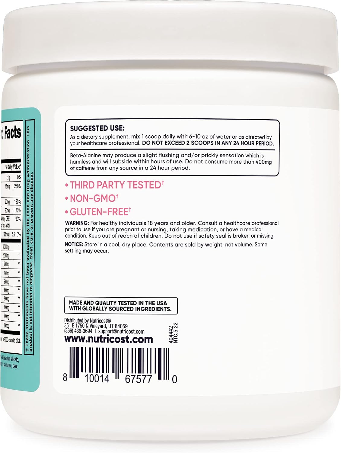 Nutricost Pre-Workout Powder for Women, Strawberry