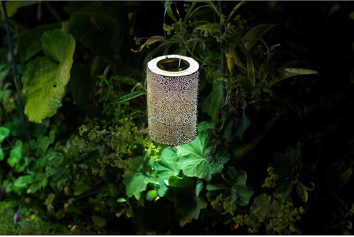 Allsop Home and Garden Soji Stella LED Outdoor Solar Lantern, Handmade with Weather-Resistant UV Treated Tyvek Fabric, Stainless Steel Hardware, Auto sensor on/off, for Patio, Deck, Garden, Color (Bronze)