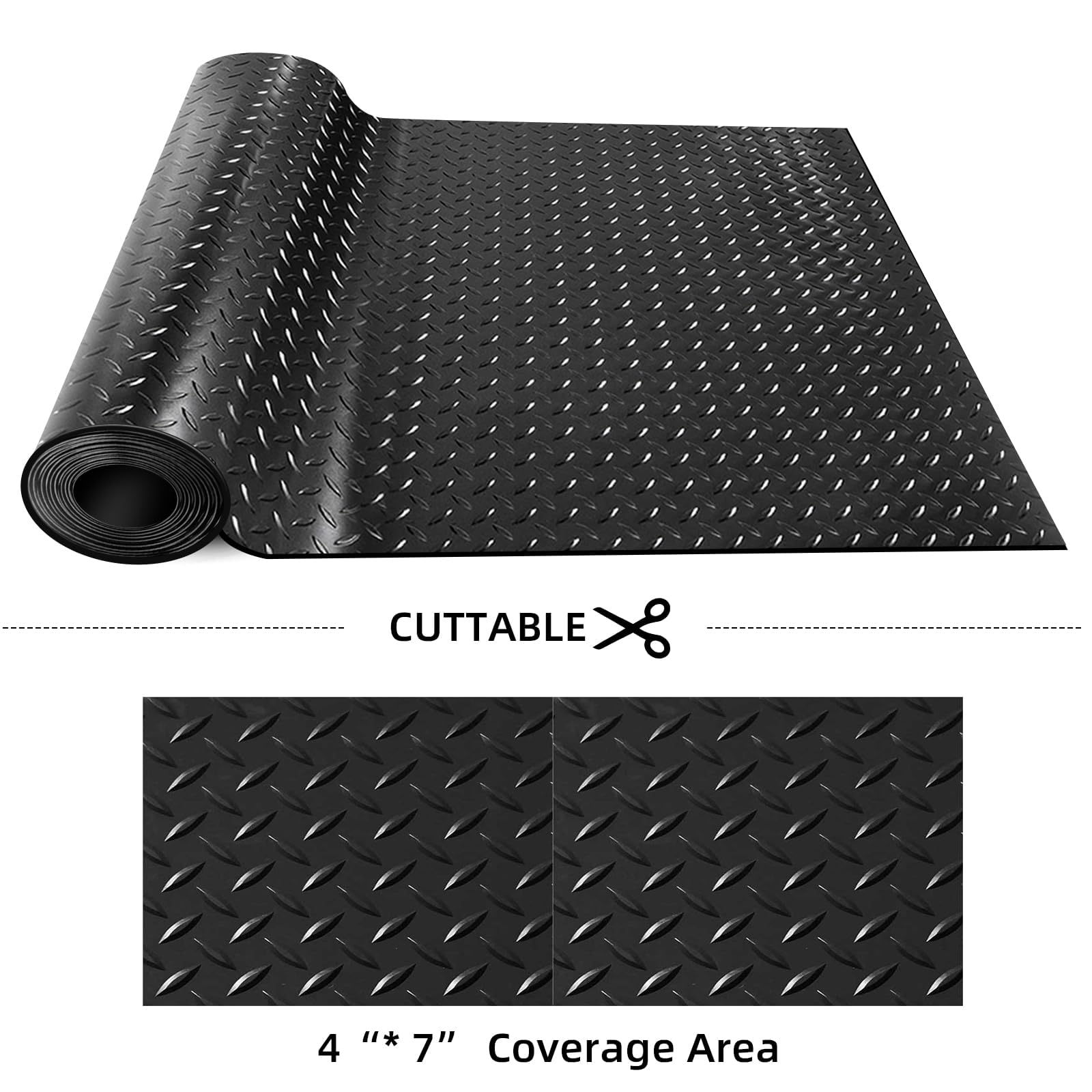 NZQXJXZ Suelo Goma Antideslizante, Alfombra de Suelo Resistente de 650x41cm, Rollo de PVC para Piso de Garaje, Piso para Remolque de RV, Tapete de Estacionamiento Resistente al Agua y a Las Manchas