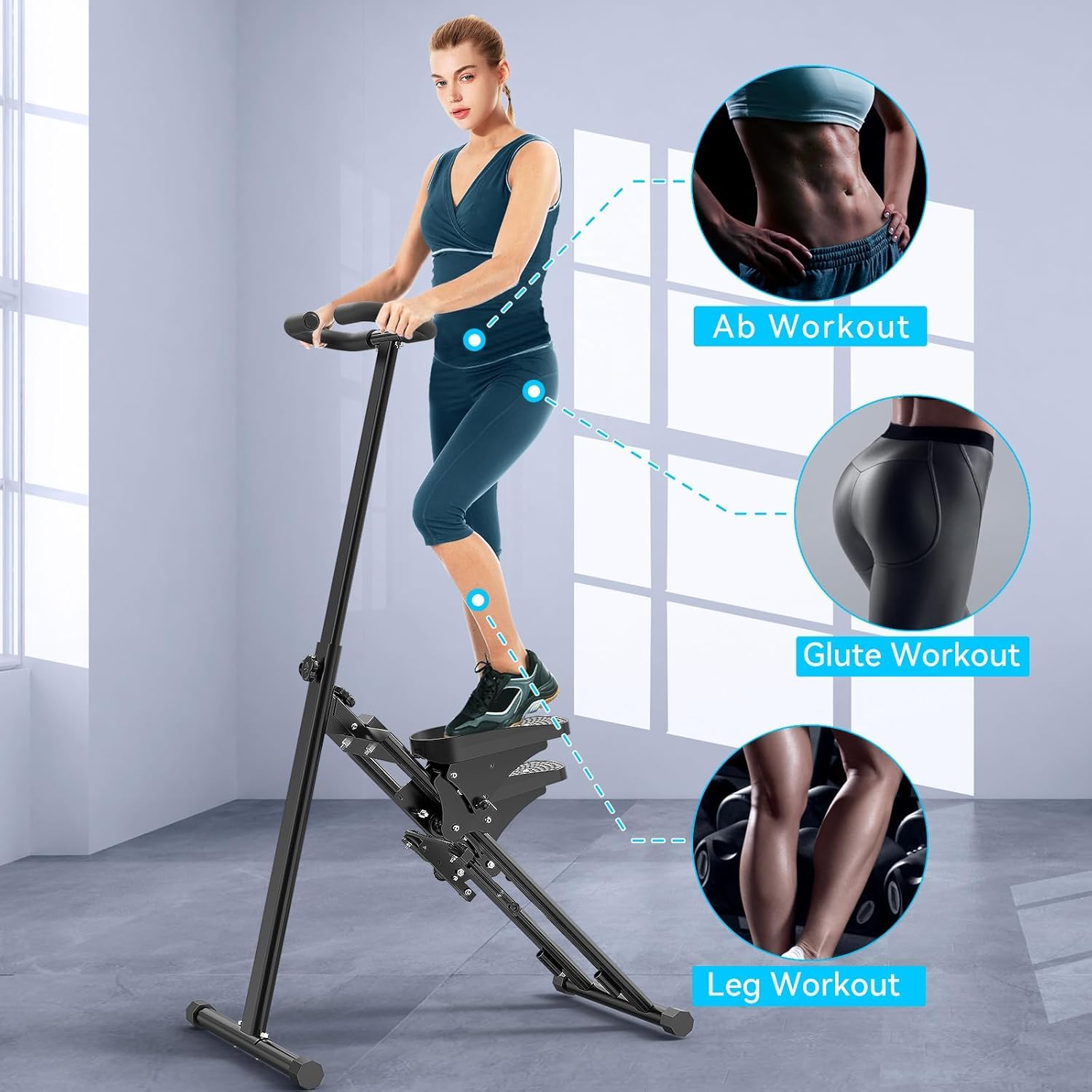 Treppensteiger für Zuhause, Treppensteiger, faltbar, großes Pedal, vertikale Klettermaschine für Ganzkörpertraining, Stepper für Training zu Hause mit 110 kg Tragkraft