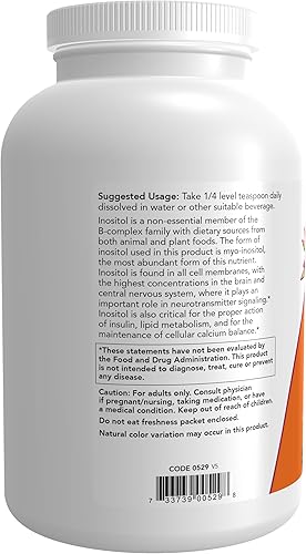 Miniatura 3 de Suplementos NOW Foods, Polvo de inositol, Señalización de neurotransmisores*, Salud celular*, 1 libra