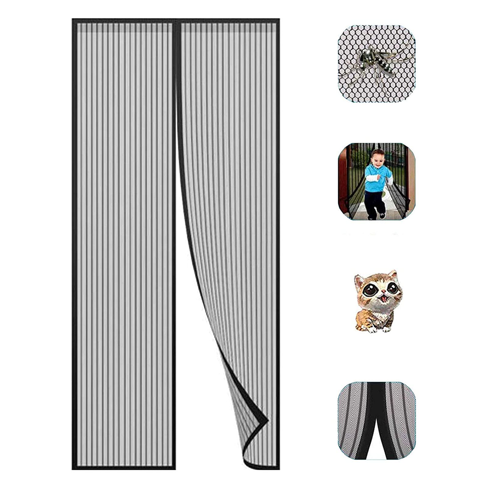 Mosquitera Magnética Para Puertas Cortina Para, Mosquitera Magnética Automático para Puertas Cortina de Sala de Estar la Puerta del Balcón Puerta Corredera Patio, Se puede instalar sin taladrar
