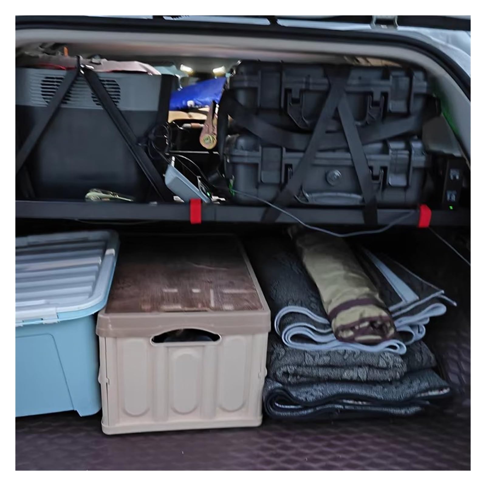 Coche Maletero Cubierta para Toyota para RAV4 2019-2024 Maletero Trasero Estantes Almacenamiento Equipaje Estante Organizador Cartel Colgar Panel Molle Carga Retráctil