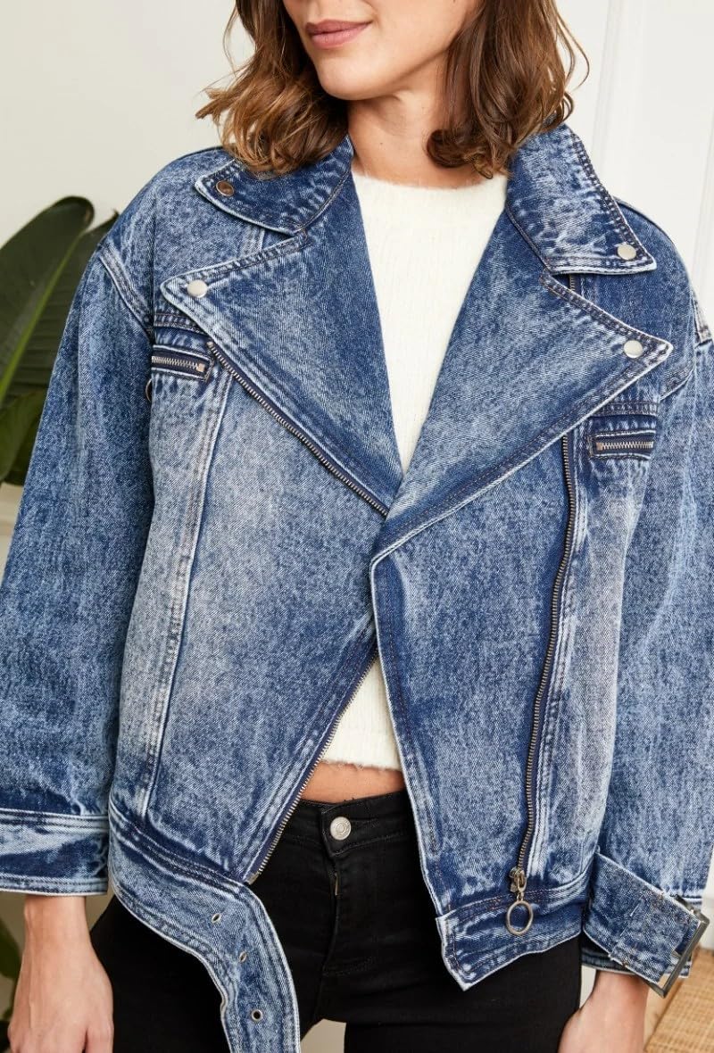 Giacca in Denim Donna Giacche di Alla moda per Ragazze a Maniche Lunghe
