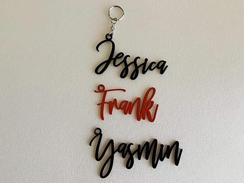 Miniatura 6 de Personalized Metal Name Keychain, Custom Keyrings, Laser Cut Names, Handmade Bag Charm, Women's Keychains, Gift for Her, Birthday Gift for Him, Key