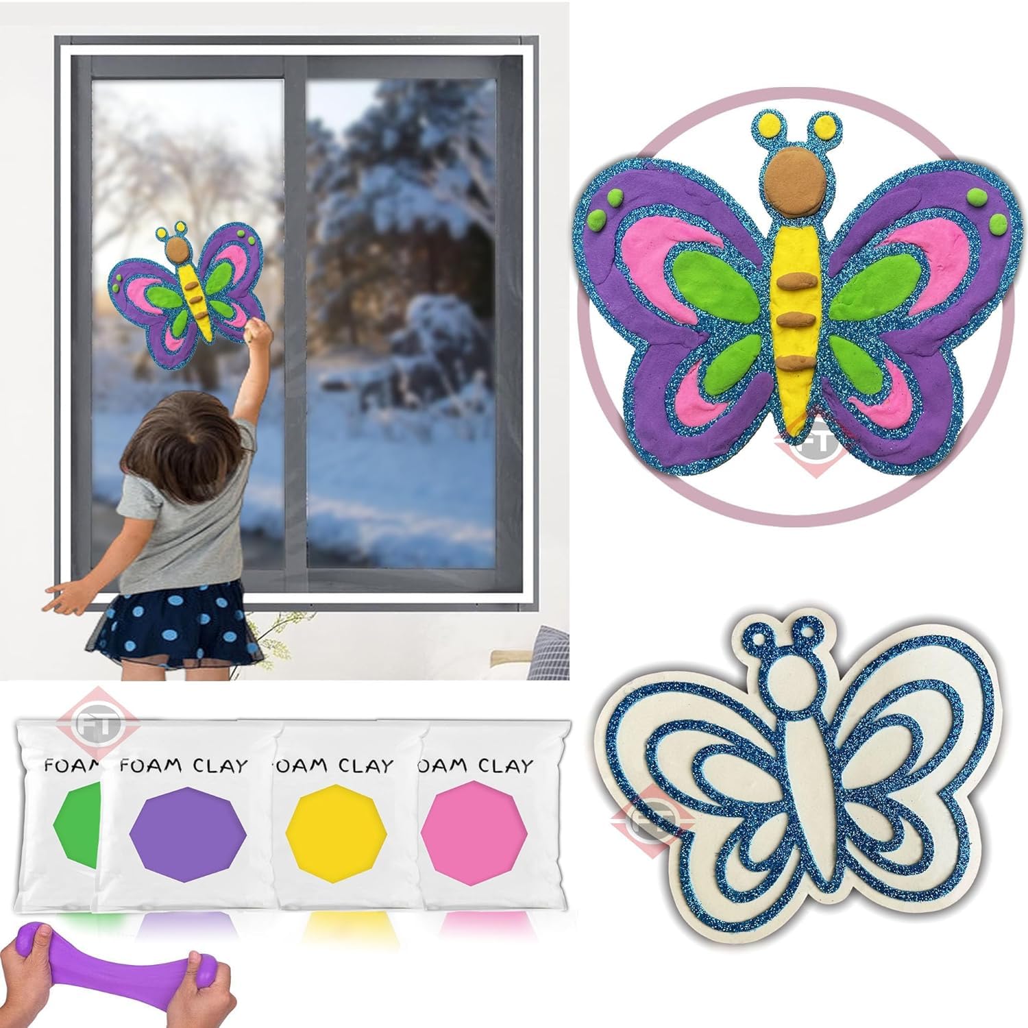 Firstly Party Pack Clay Sticker Set for Boys, Girls for 3 Years and Above Learning Toys and Games (Butterfly)| Multicolor Air Dry Clay Along The Sticker (B0CSNNCX6S) Amazon Price History, Amazon Price Tracker