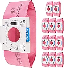 Vacuum Cleaner Replacement Paper Bags, Pack of 12, Panasonic AMC-NC6, M Type, V Type, Compatible, High Dust Collection, Increased Efficiency, Antibacterial, Odor Resistant, Vacuum Bags