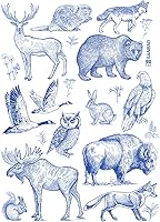 Vista 3 de Calcomanías de cerámica - Animal del bosque (negro, 9.5 x 13 pulgadas)