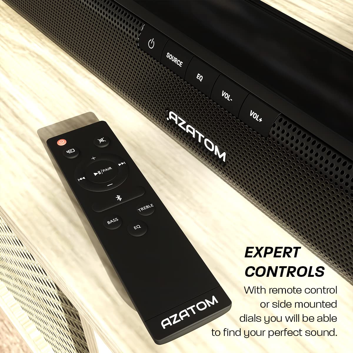 AZATOM Studio Eclipse Soundbar 2.1 With Built-in Subwoofer, Surround Sound, 180W Stream Wireless Bluetooth 50 Large Remote Controloptical~p44791365 - View #3