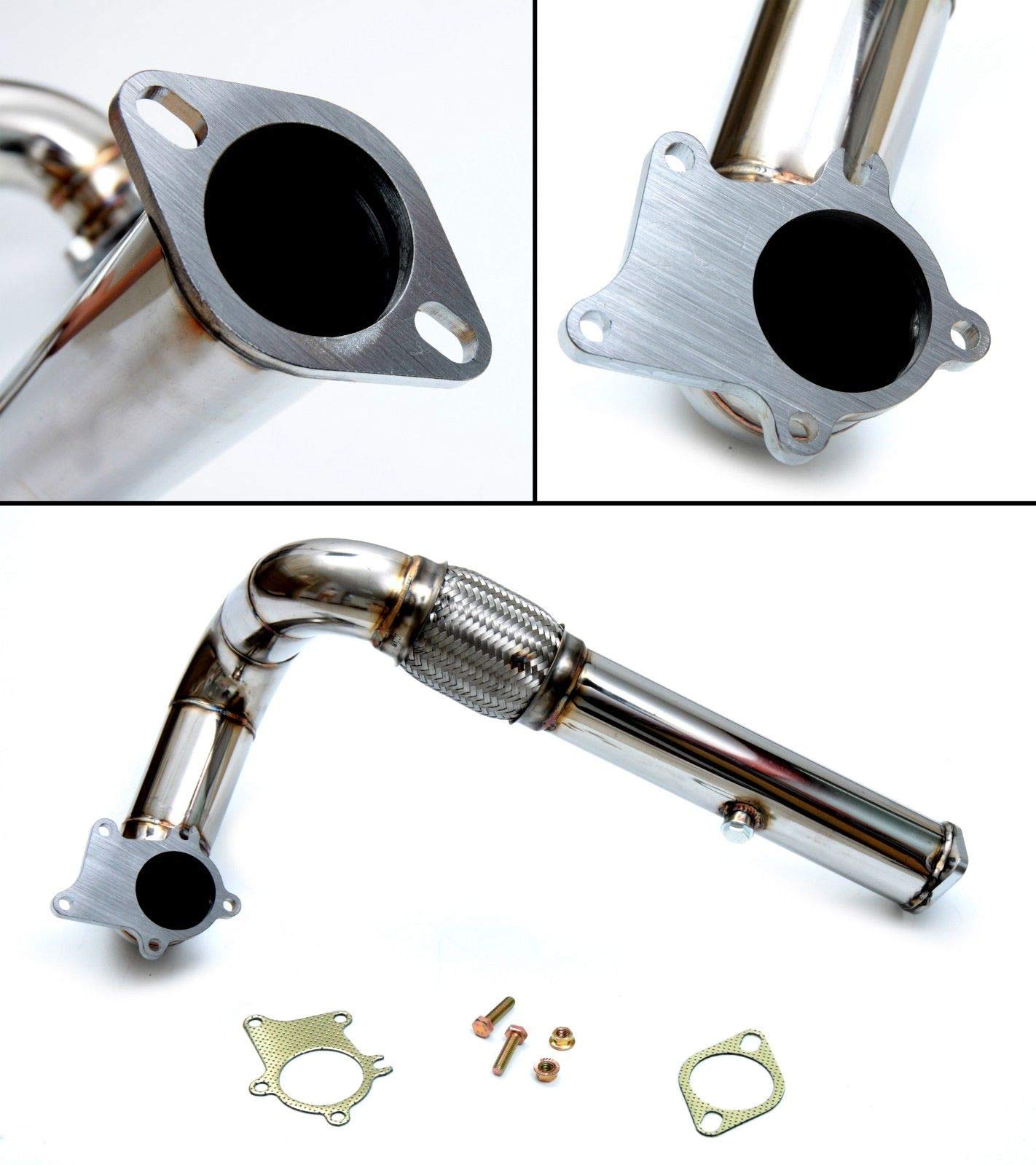 Downpipe D15/D16 B16/B18 3" Turbo T3/T4 T04E 5-Bolt Drivers side include Gaskets