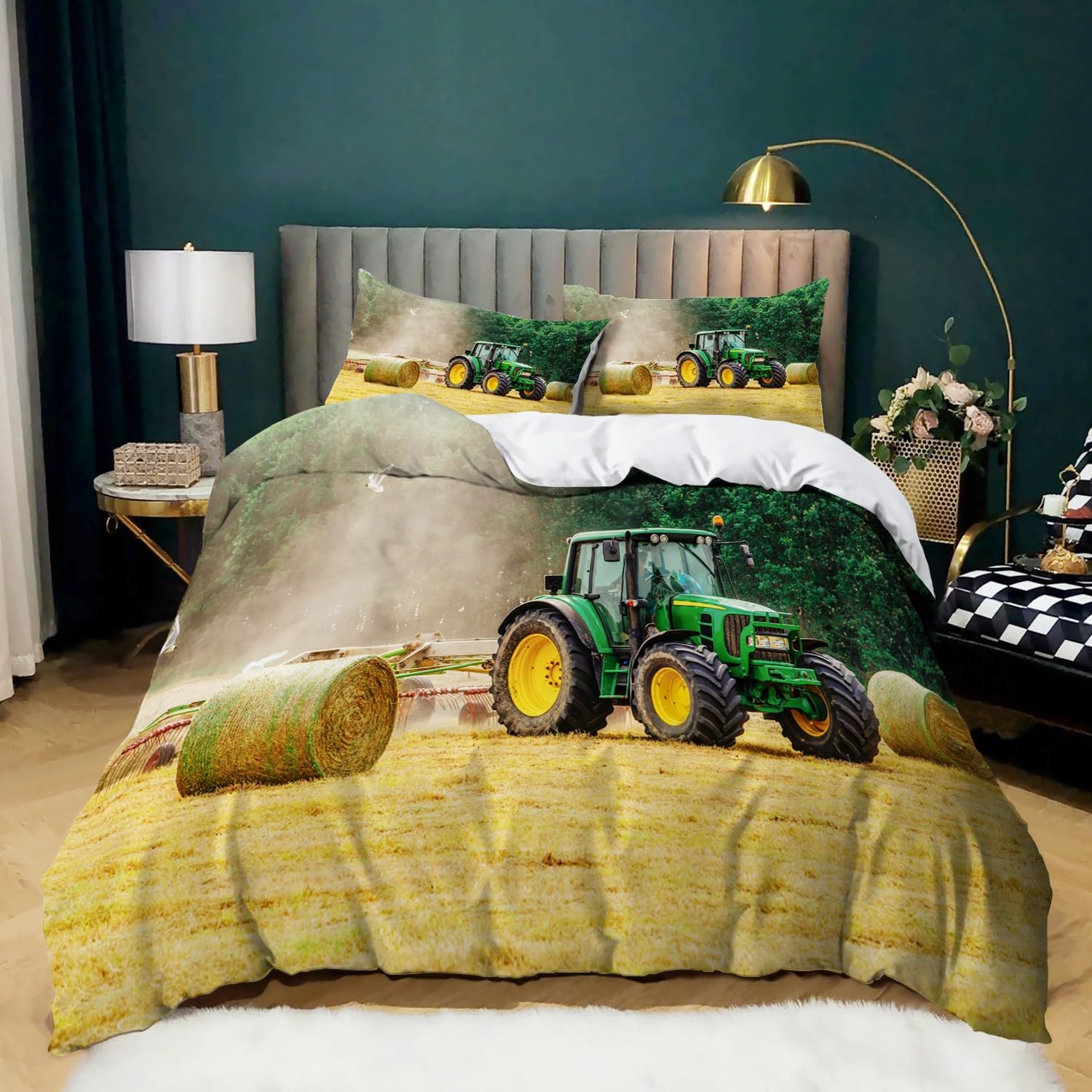 Ensemble de literie avec 2 taies d'oreiller décor de chambre grand lit deux places