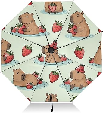 Folding Compact Travel Umbrella - Automatic Open Close, Inverted, Windproof, UV Protection, Large Portable Reverse for Rain and Sun - for Women and Men