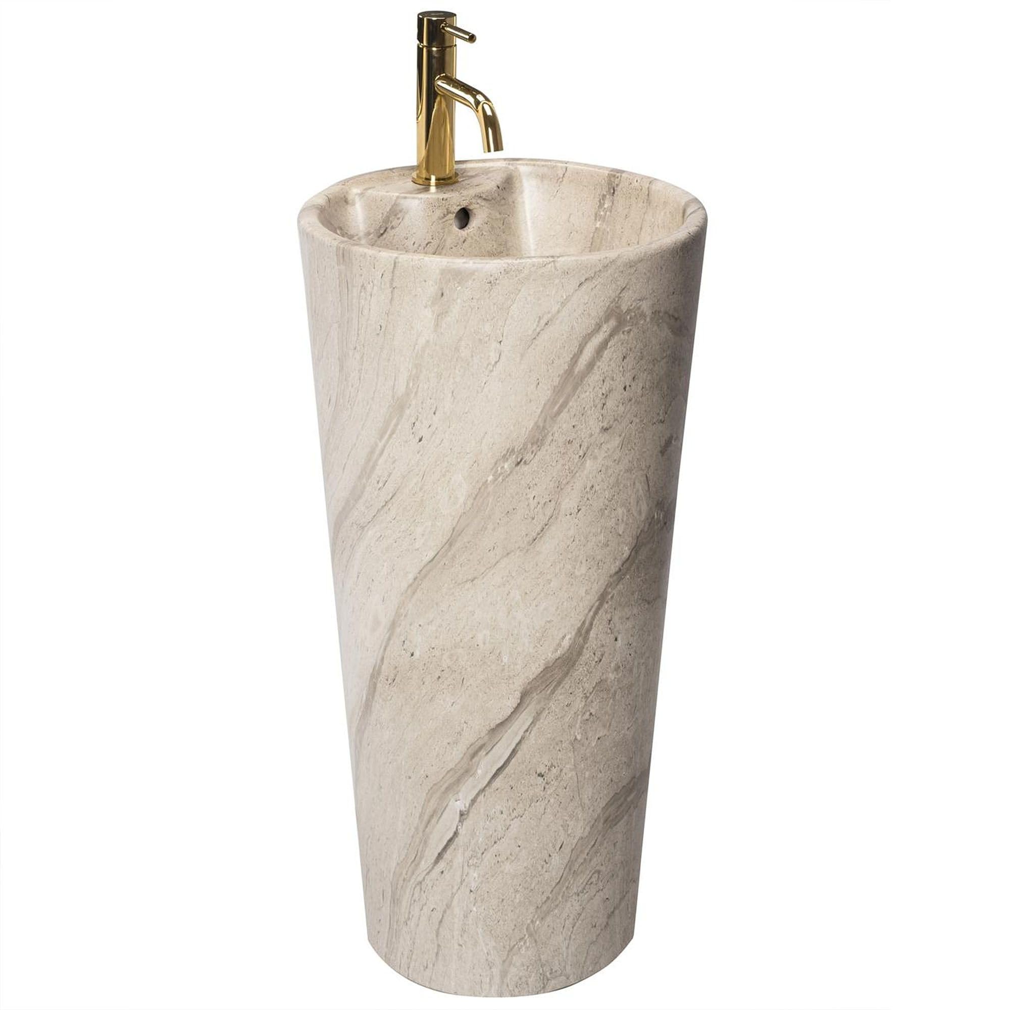 Rea LAVABO INDEPENDIENTE BLANKA NATURAL MATT Lavabo de baño 40 x 40 x 85 cm de Cerámica (Gris Claro)