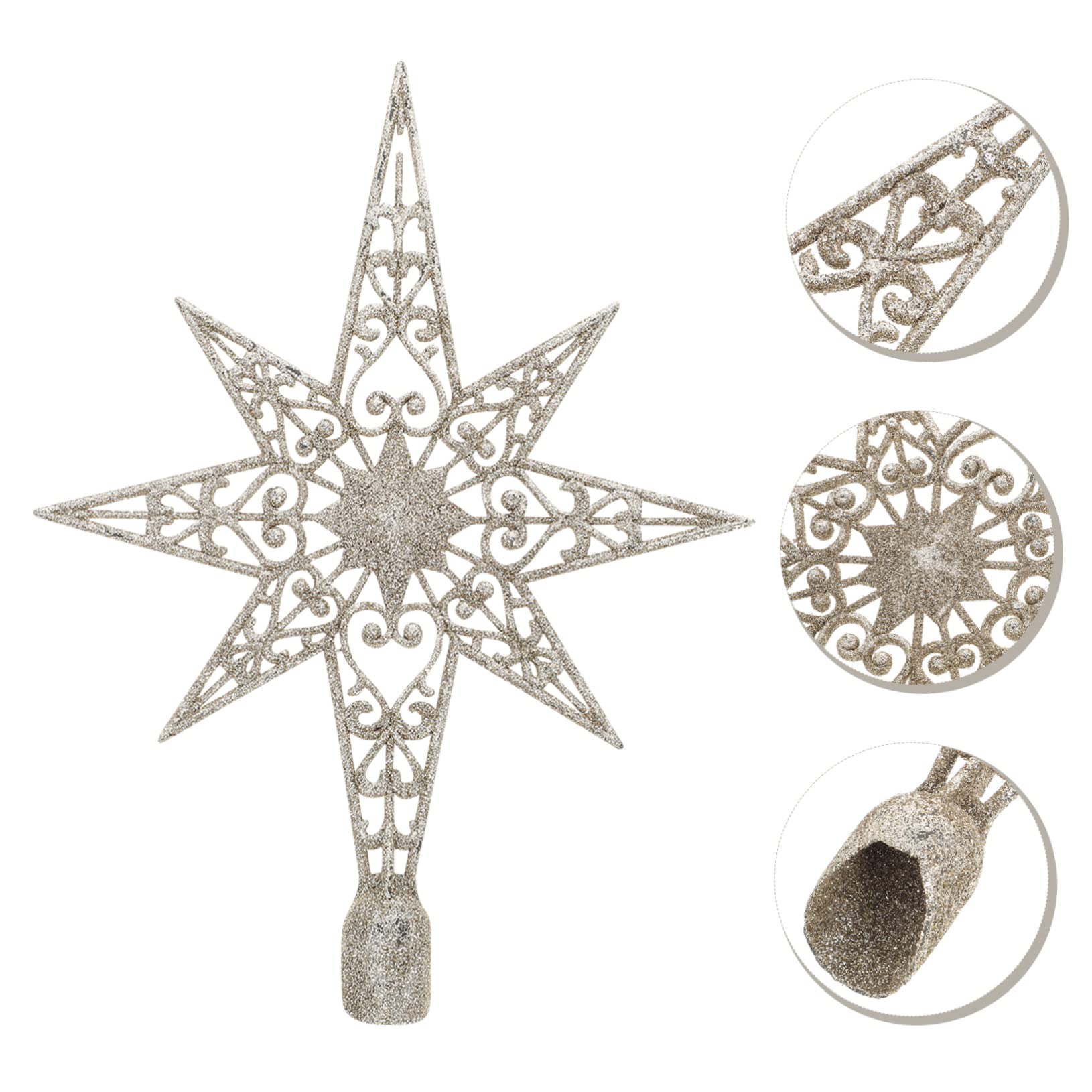 Zerodeko 4 Stück Weihnachtsbaumspitze Stern Vintage-baumspitzen Leichte Stern-baumspitze Plüsch Lichterketten Weihnachtsbaum Dekorationen Beleuchtet Christbaumspitze Gold Tür Plastik