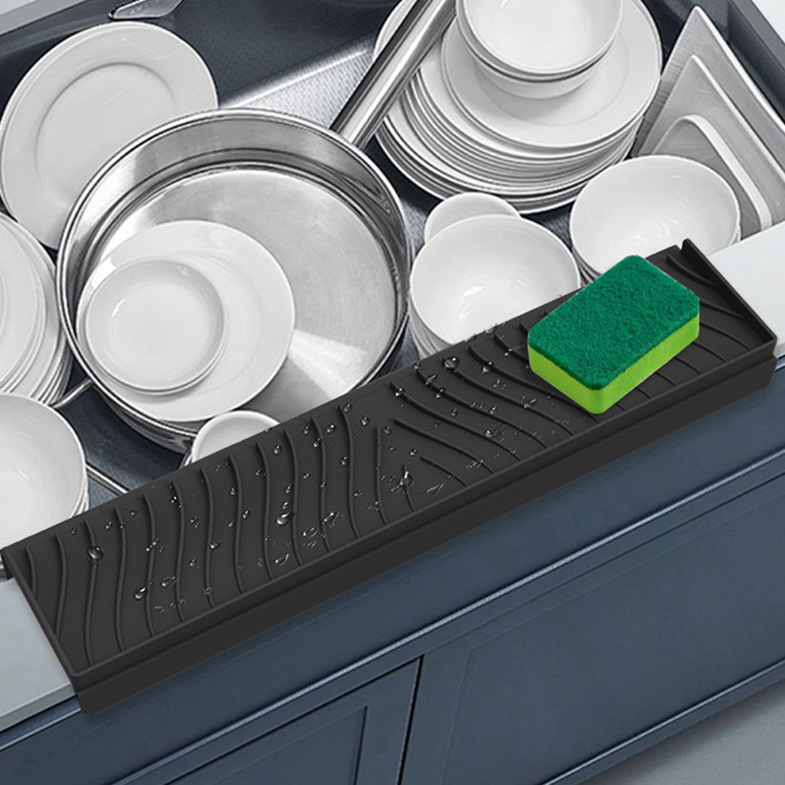 Protège-éclaboussures En Silicone Pour évier - Barrière Anti-gouttes Avec Ventouses - 12