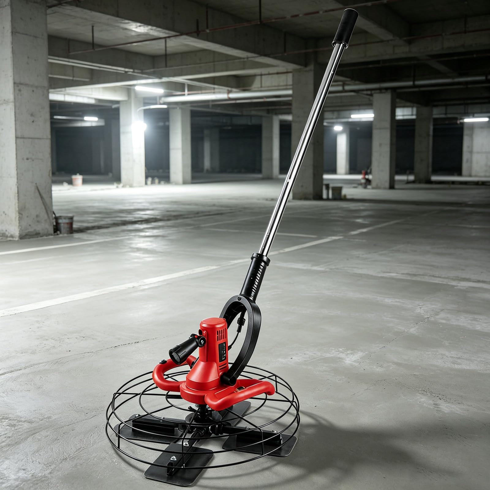 Máquina Alisadora De Yeso para Paredes 1680w, Llana Eléctrica De Acabado De Hormigón con Luz LED, Cable 8m, 6 Velocidades para Cemento, Yeso Y Mortero