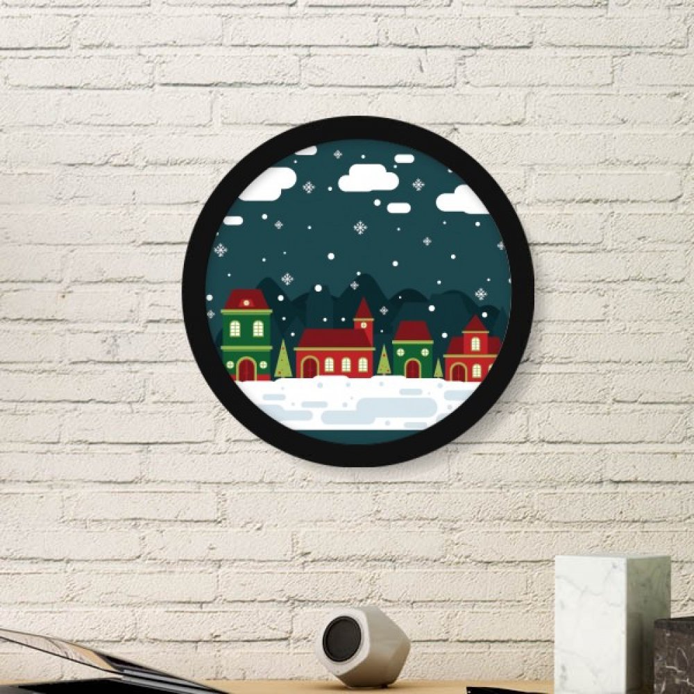 Cadre photo ronde en bois idée cadeau originale peinture flocon de neige