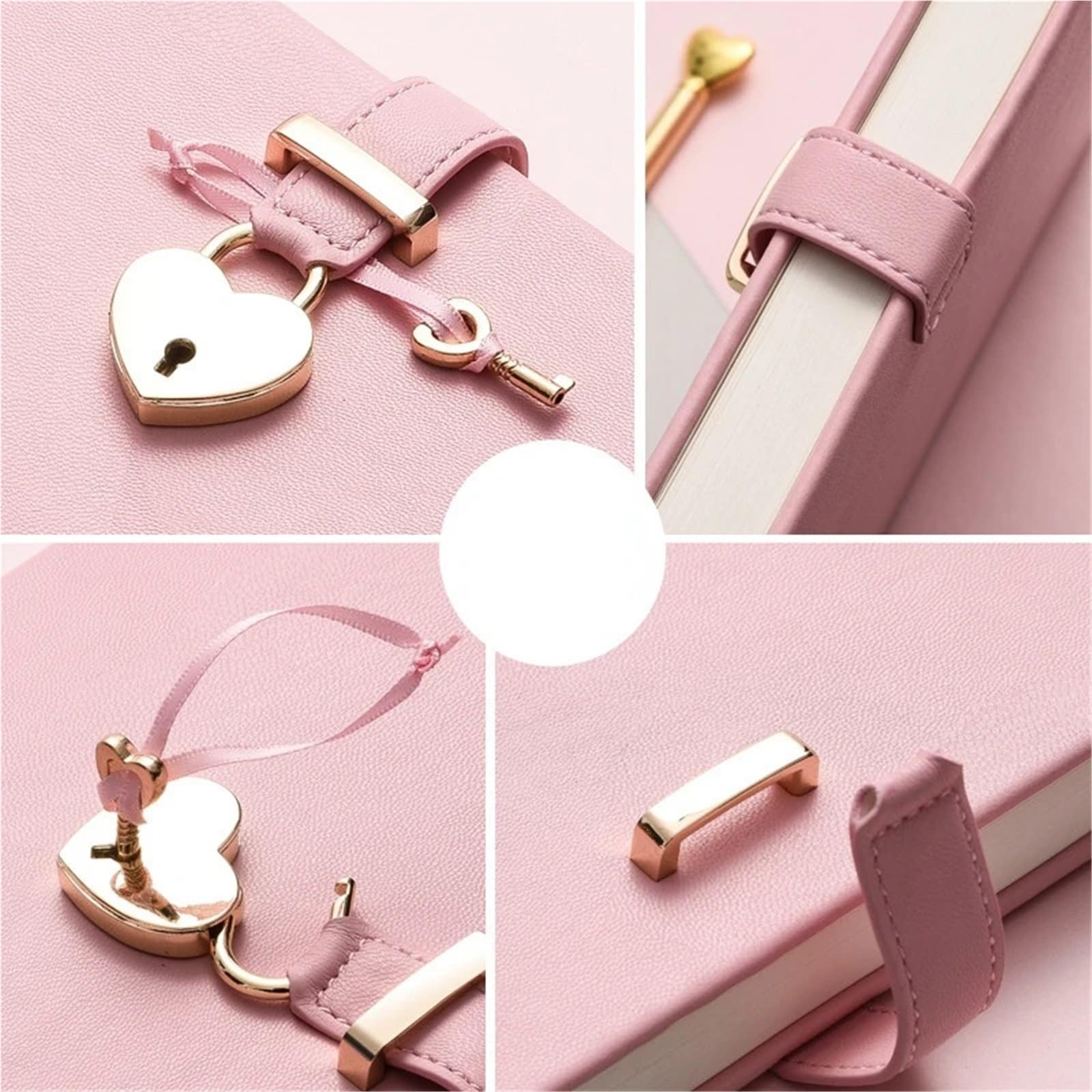 Taccuino A5 a righe Taccuino Love Lock | Cancelleria for l'apprendimento del taccuino impermeabile for l'aula di San Valentino(Black)
