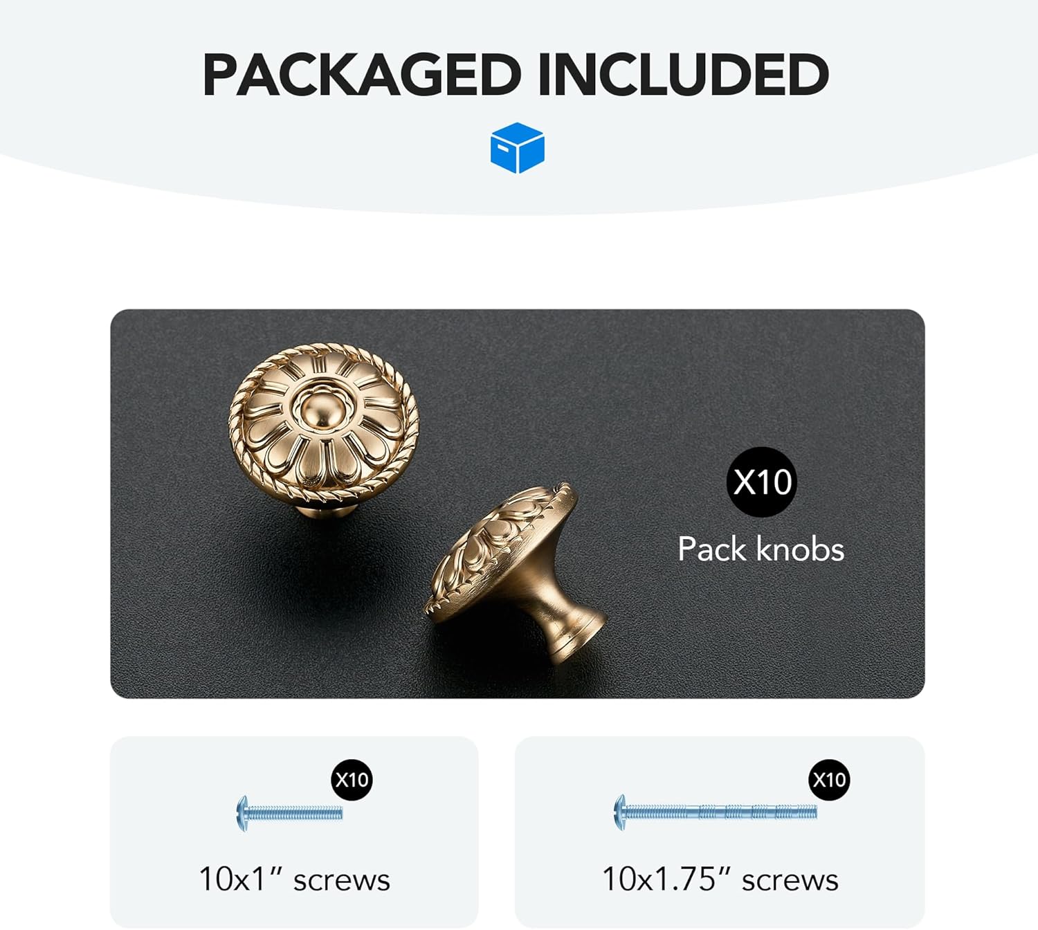 HOME EDIT 10 Pack 1-1/5 Inch Kitchen Cabinet Knobs Rustic Champagne Bronze Drawer Handles for Cabinets, Dressers, Cupboards, Bathrooms, and Bedrooms