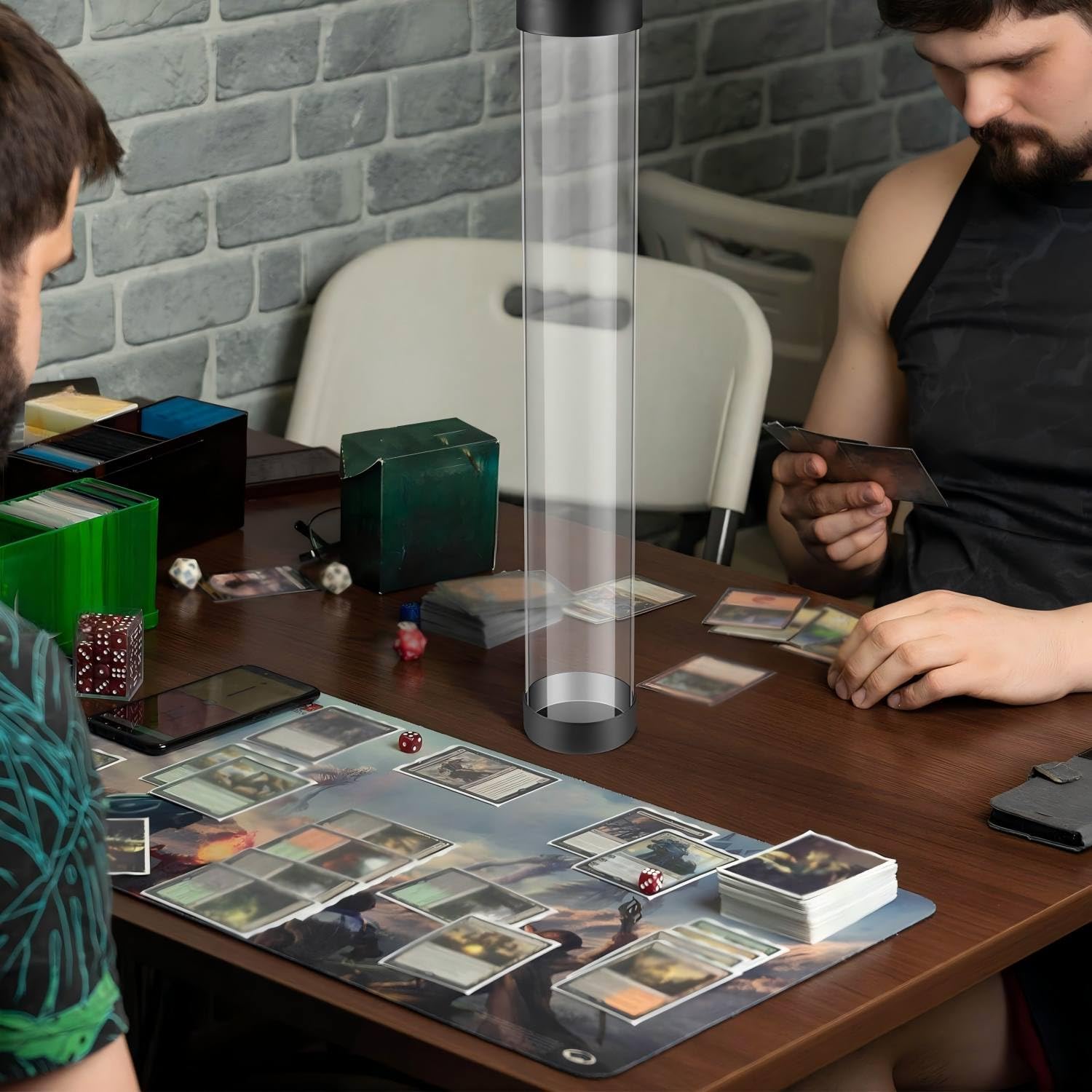 Barydat Spielmatten-Röhre, rund, kompatibel mit MTG-Spielmattenhaltern, 40,6 cm, Playmat-Hülle, TCG, klare Kunstwerk-Röhre für Kartenspiel-Aufbewahrung, Mahjong-Matten-Aufbewahrungsröhren, 8 Stück