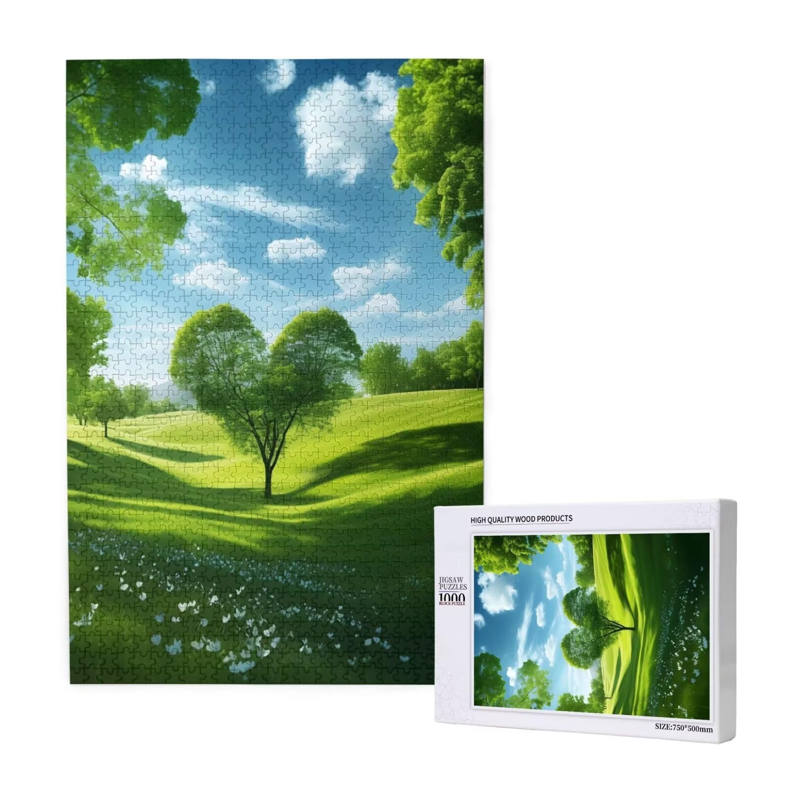 Puzzles Paisaje 1000 Adultos, Puzzle Árbol con Cajas y Cartel, Juego Clásico de Puzzle Arte para Entretenimiento Adultos, Regalos de Decoración del Hogar para Pasatiempos Creativos de Mujeres 2T-1898