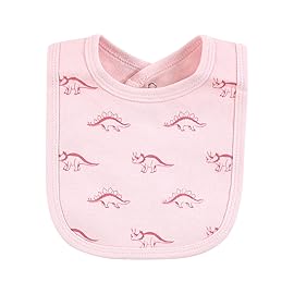 Touched by Nature Unisex Baby Organic Cotton Bibs, Retro Dino, One Size
