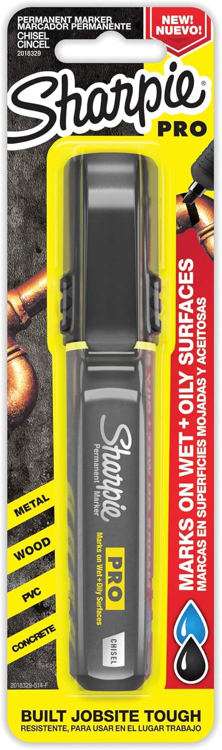 Sharpie Pro black chisel tip permanent marker in retail package