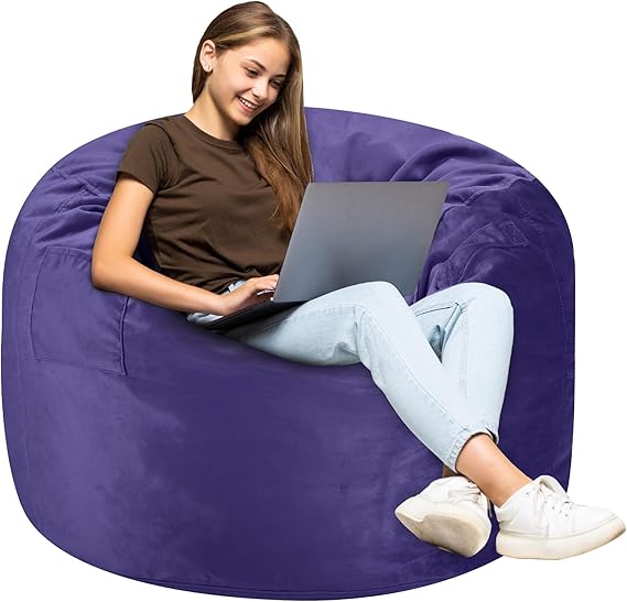 SIMFLAG 3Ft Bean Bag Chair, Memory Foam Filling Bean Bag Chairs with