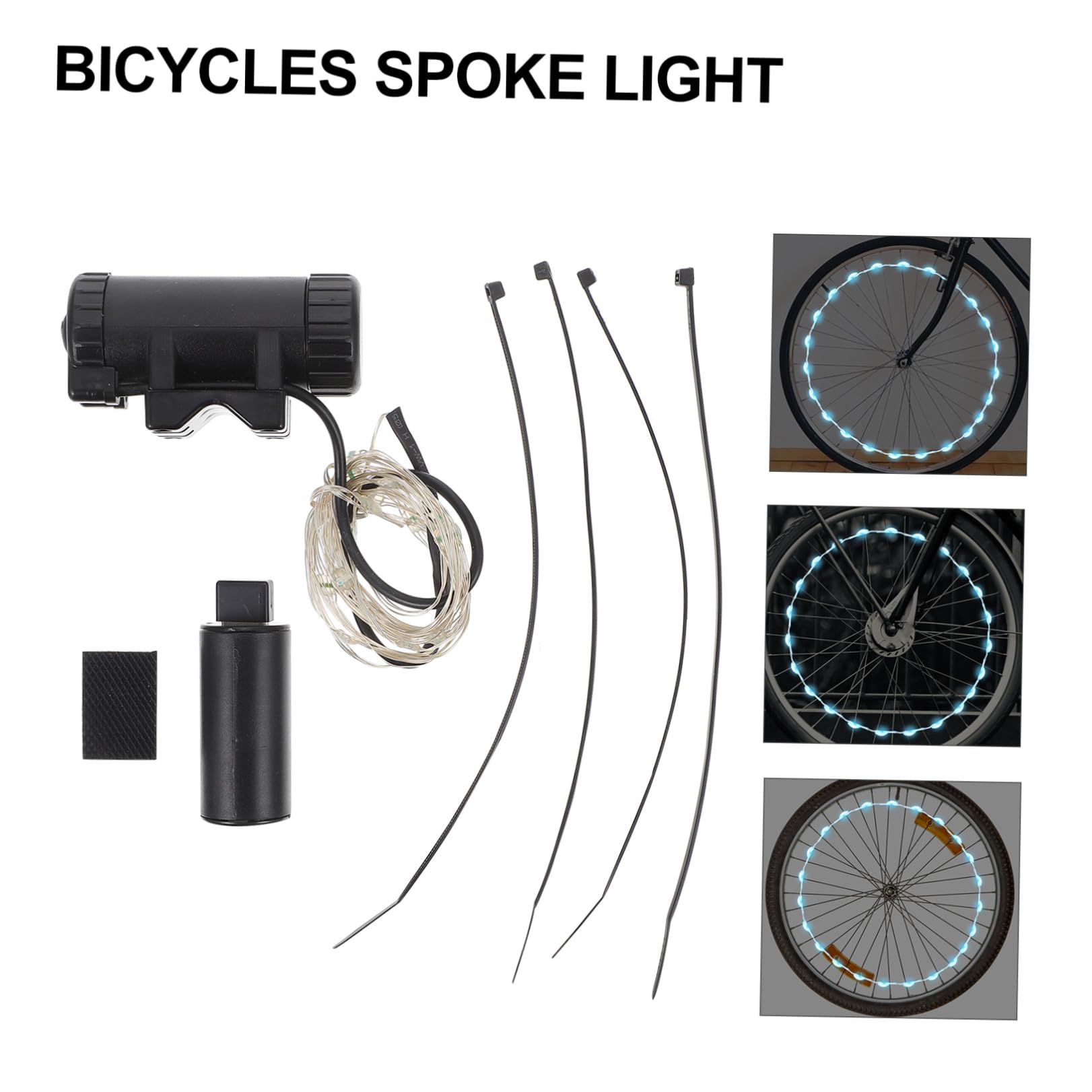 BESPORTBLE 3sets LED Ricaricabili per Biciclette Luce Decorativa per Ruote Design RGB per Maggiore visibilità e Sicurezza Strada