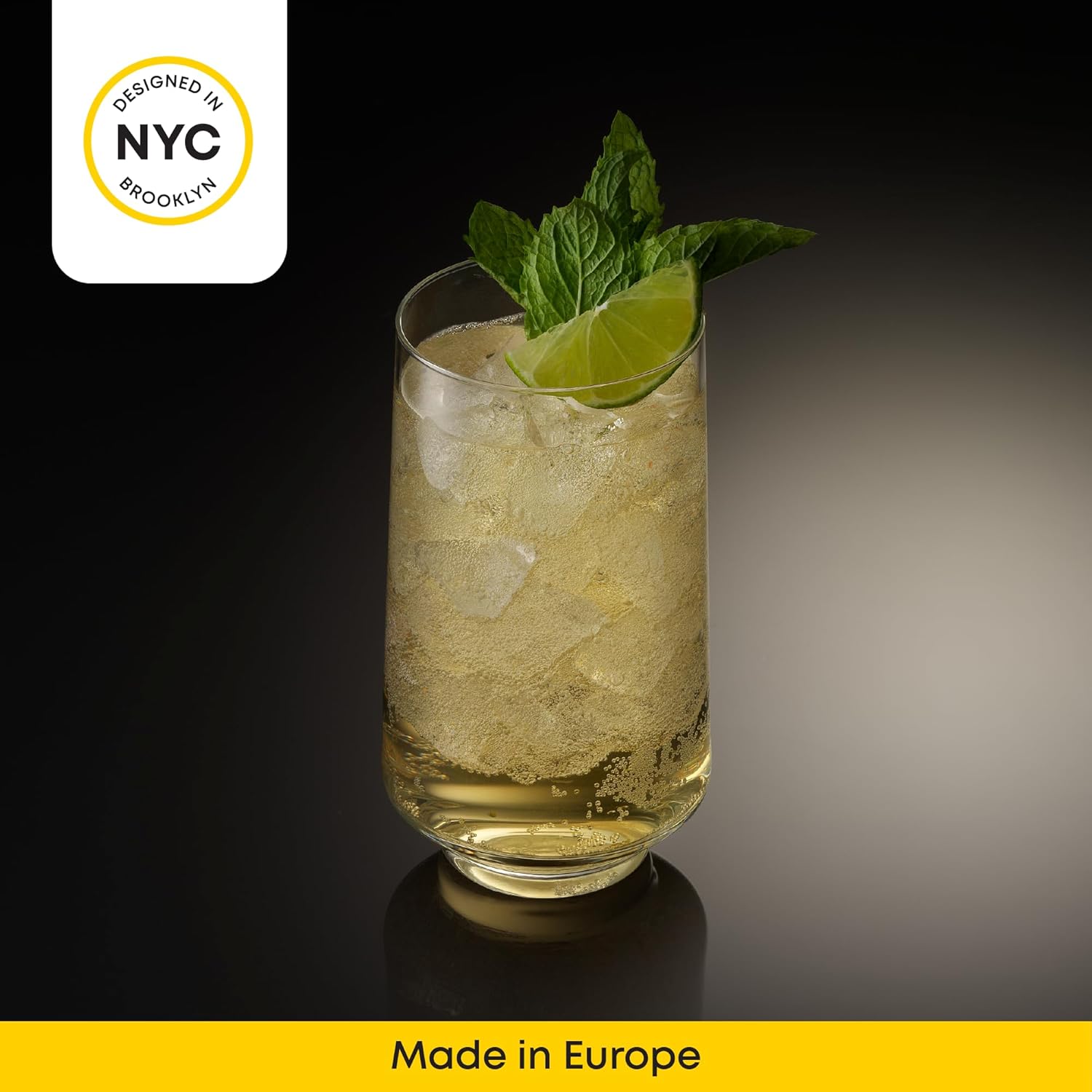 JoyJolt Sidney Highball Glasses Set of 4 | 16 oz Drinking Glasses for Water, Soda, Cocktail, Mojito, Tom Collins | Tall Glass Cups | Home Bar Glass Set | Premium Crystal Barware Made in Europe - Image 7