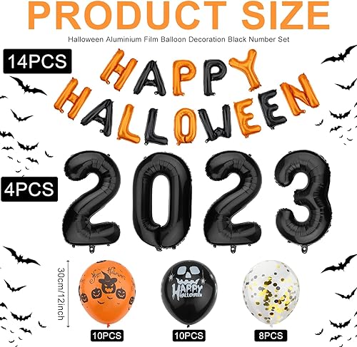 Miniatura 2 de Bekecidi Juego de 46 piezas de decoración de fiesta de Halloween, globos de fiesta de Halloween, juego de decoración de fiesta de Halloween 2023,
