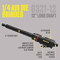Vista 3 de BT 6321-12 12" Extra Long Extension 1/4“ Straight Air Die Grinder, Professional Grade Heavy Duty Variable High Speed (Straight, 12" Extension)