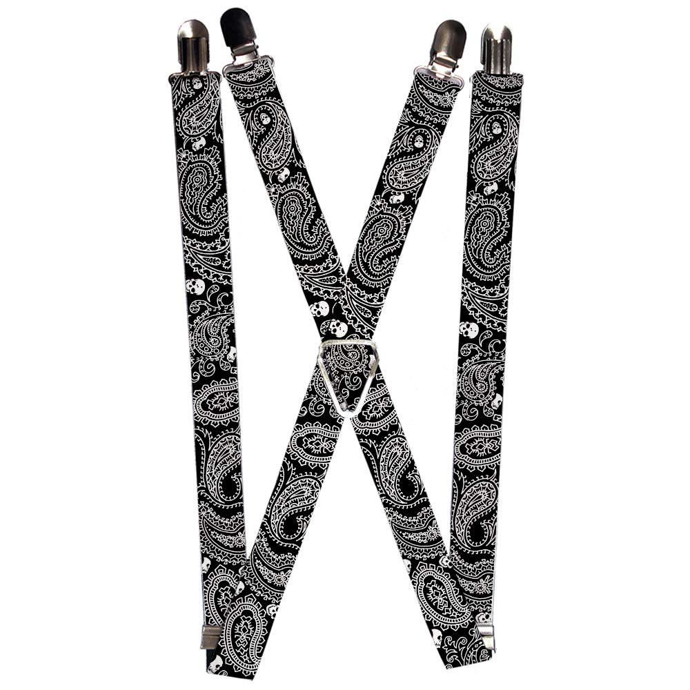 Buckle-Down - Suspenders Suspender - Paisley Skulls mens One size