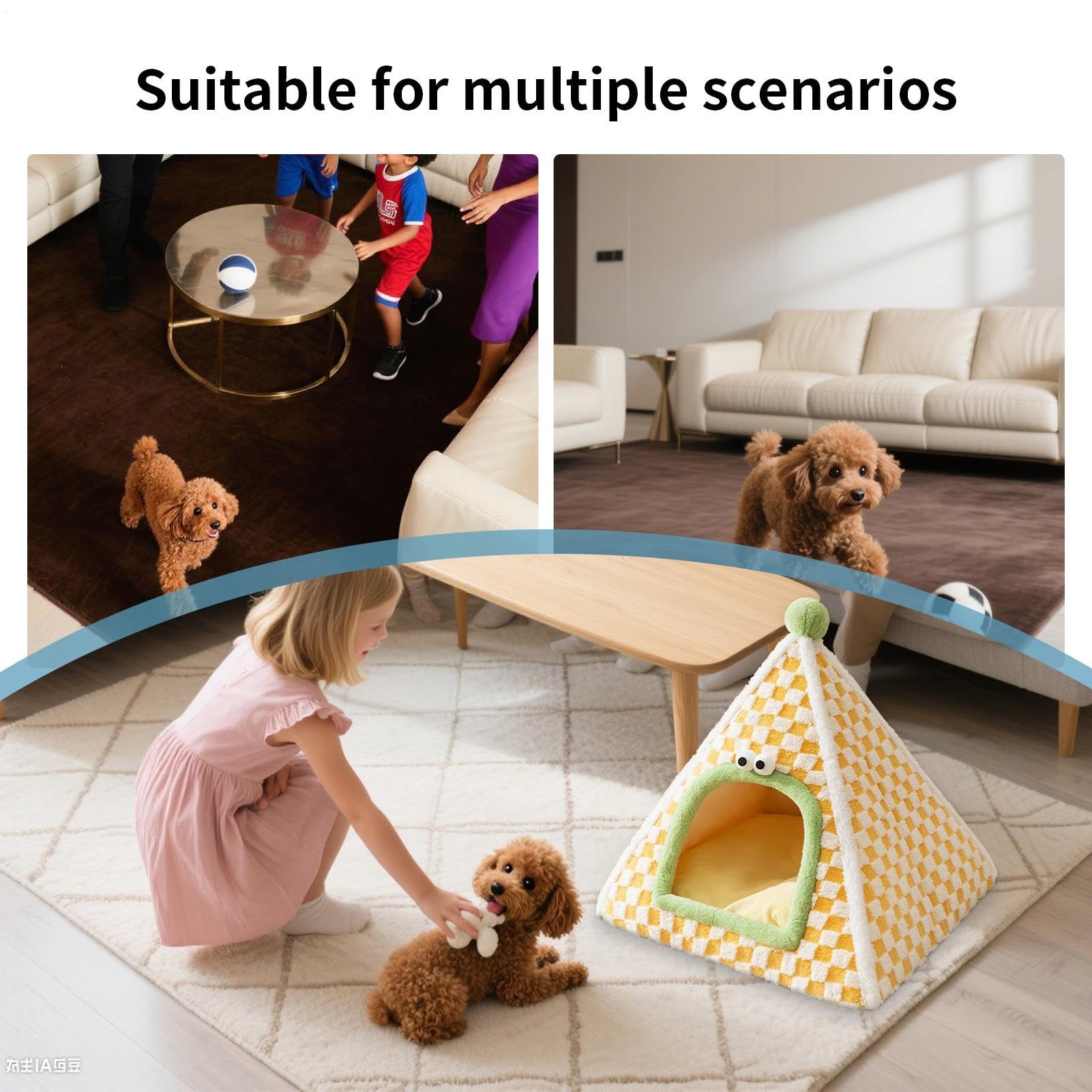 Cueva para Gatos – Cama para Gatos Cerrada, de Seguridad cálido, acogedora cabaña para Mascotas para otoño e Invierno, Raza pequeña y Media, Gatito, Cachorro, Viajes al Aire Libre