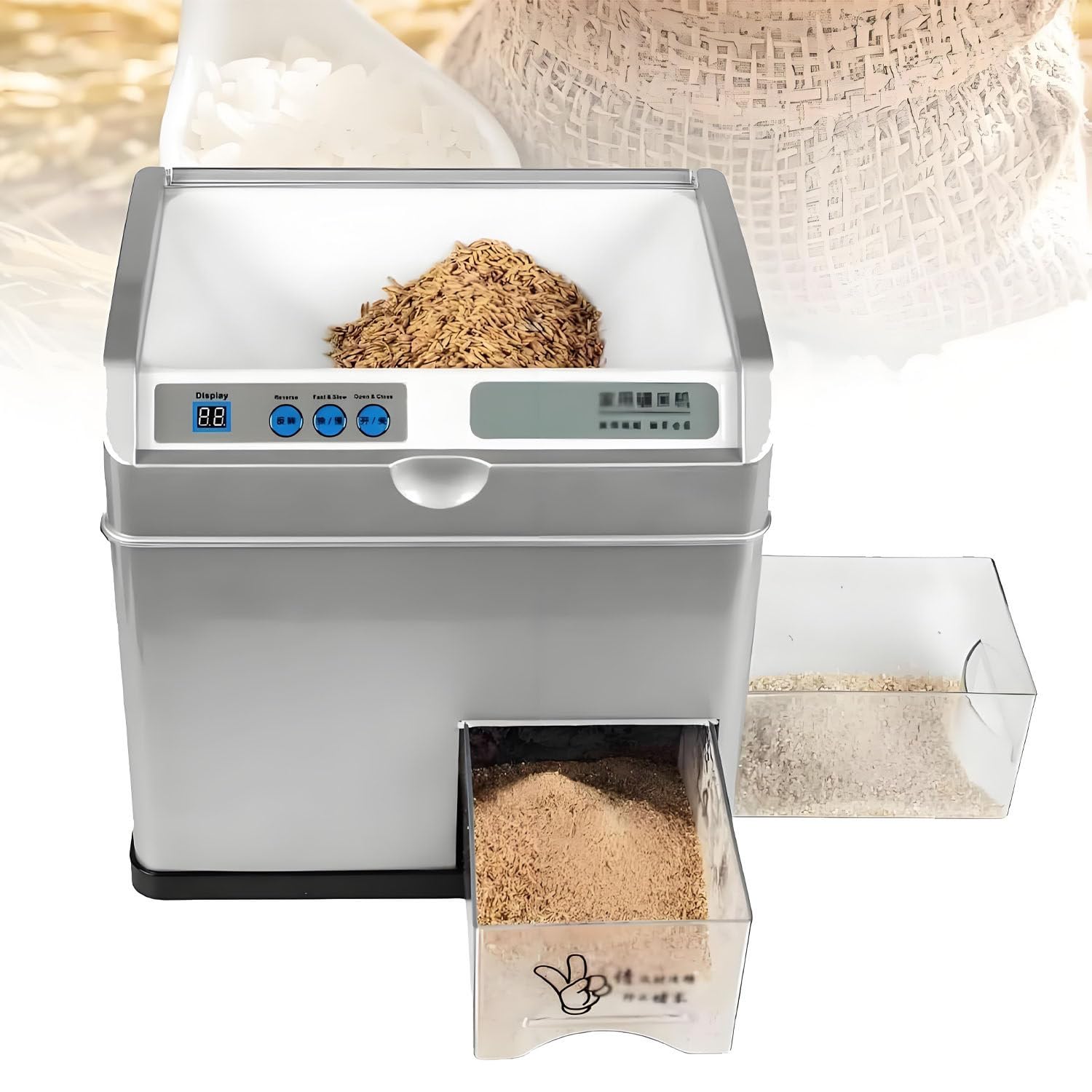 Mulini per Cereali e Macchina Automatica per la sgranatura del Riso combinati - Macchina per la sgranatura del Riso di Livello Professionale, per la macinazione del Riso, per Famiglie