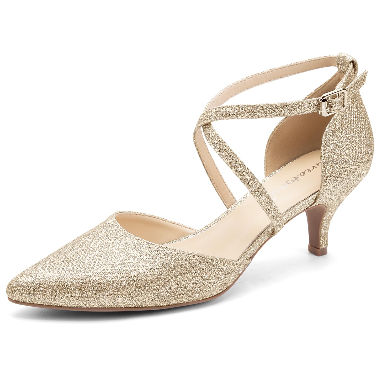 Greatonu Chaussures à Talons Pointues avec Bandes croisées pour Femme
