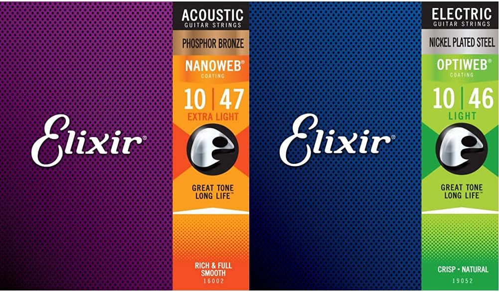Elixir Acoustic and Electric Guitar Strings Bundle
