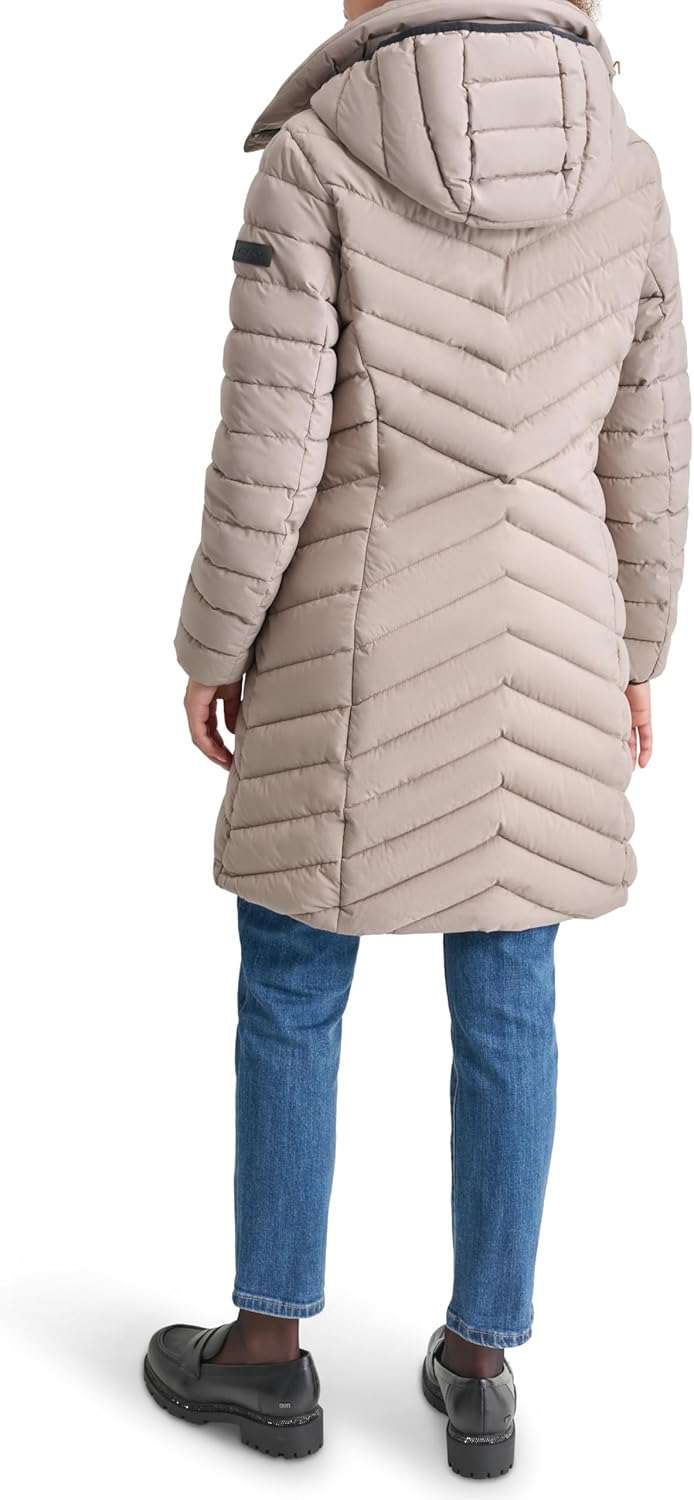 DKNY Women's Bib-front Light-weight Puffer - Image 3