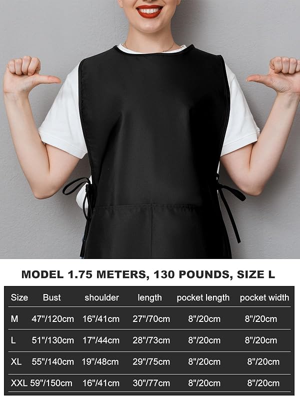 woonfond Cobbler Apron Heavy Duty Bib Aprons for Women Men, Unisex Waterproof aprons with Pockets for Cooking, Woodworking, Gardening (12, Black, XL) by woonfond - Image 2