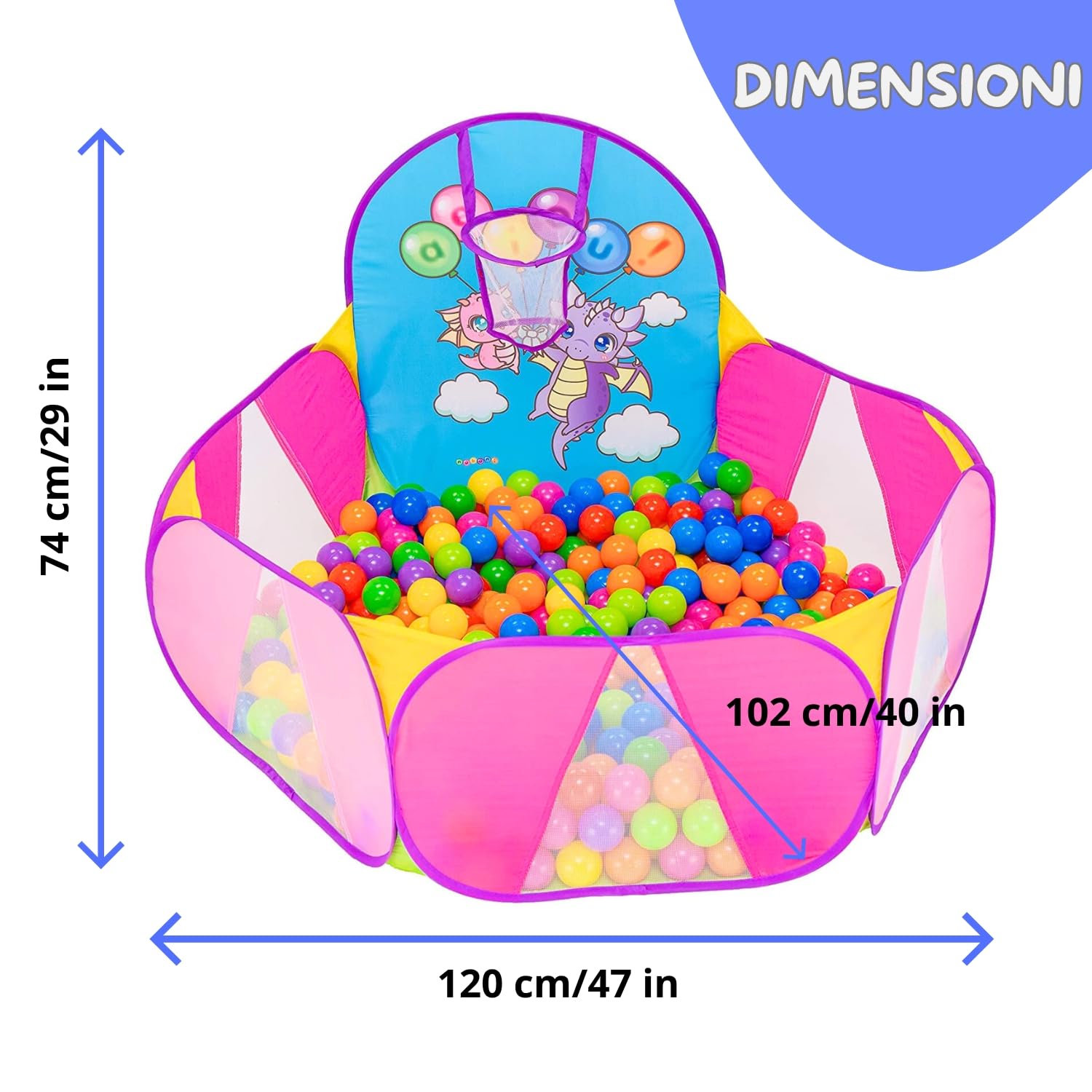 Vasca per palline per bambini, vasca da bagno per bambini (palline non incluse) T-1107gp